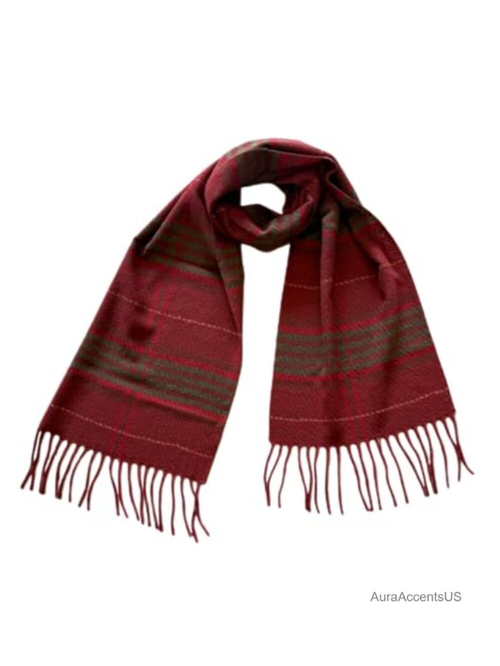Winter Plaid Scarf Shawl Wrap Cashmere-Like Soft Cozy Fringe